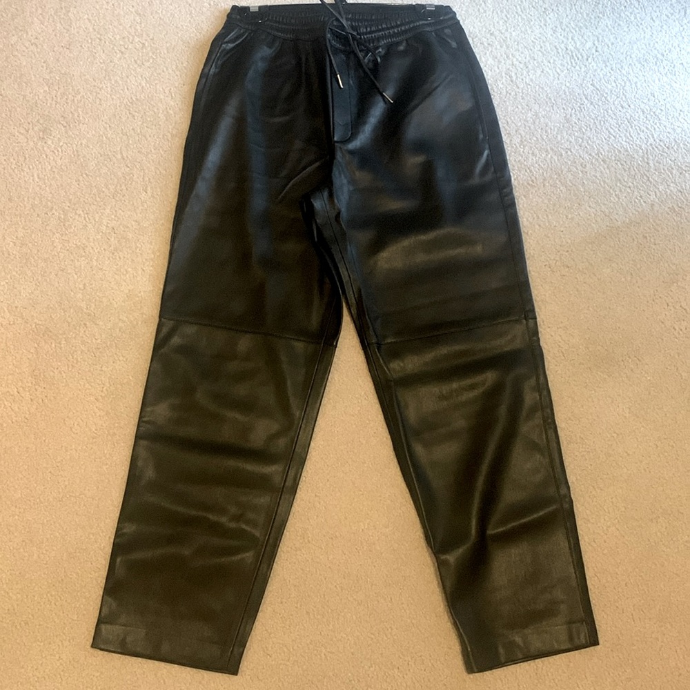 NWOT Mango Leather-effect elastic waist trousers - Picture 4 of 7